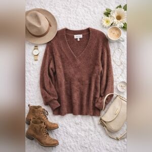 Dear John CALLEEN Saffron Long Sleeve Fuzzy Sweater. Ladies Size Medium